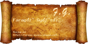 Faragó Győző névjegykártya